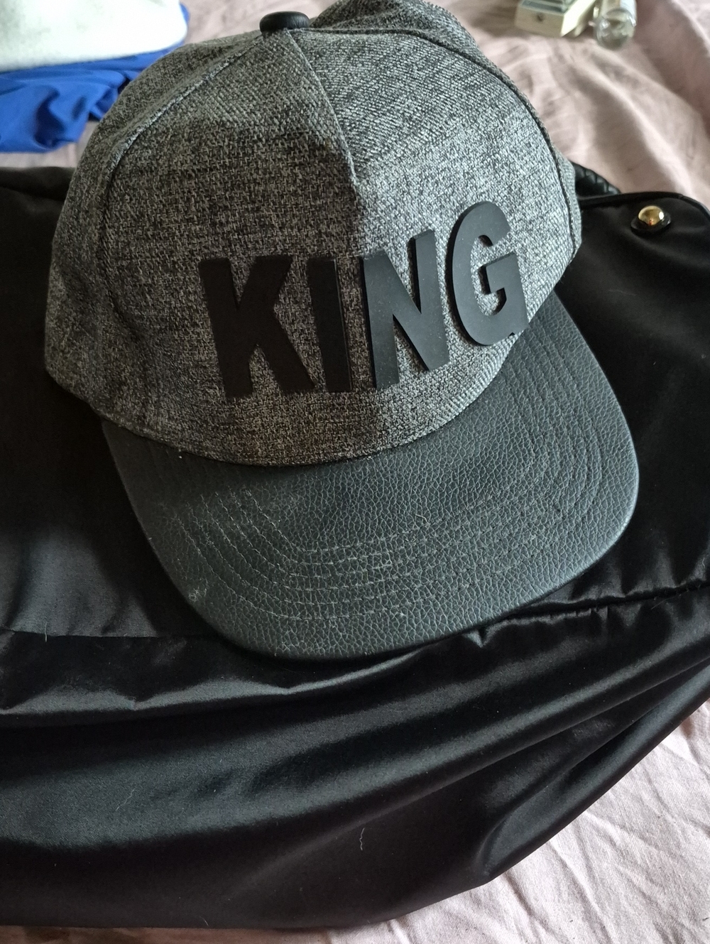 Zion Rootswear KING Snapback Hat in Gray and Black